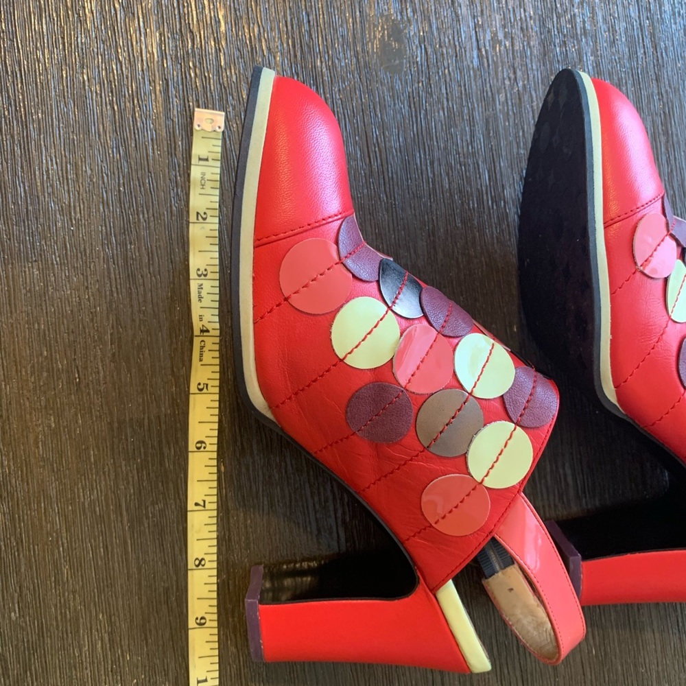 John Fluevog 10 Red Heels with Purple and Pink Details - Picture 8 of 12